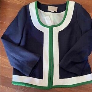 BANANA REPUBLIC NWT cropped Navy green and white